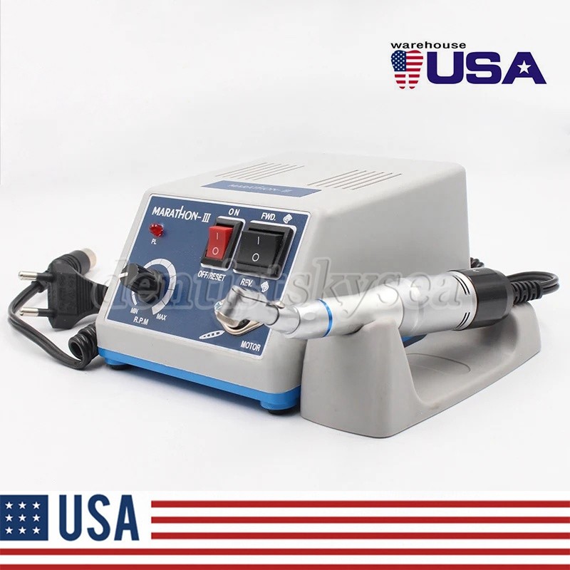 Micromotor eléctrico Marathon de laboratorio dental, pieza de mano de 35,000 rpm