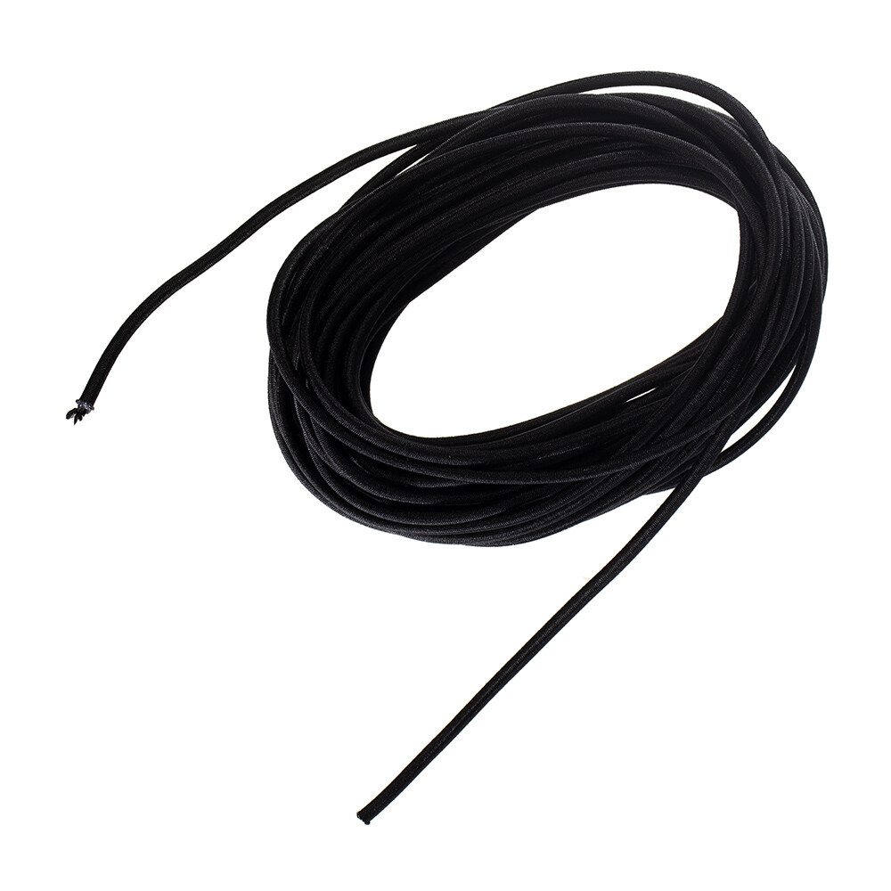 Paracord Planet 1/8″ x 25 US Made Shock Cord – Black Elastic Bungee Cable