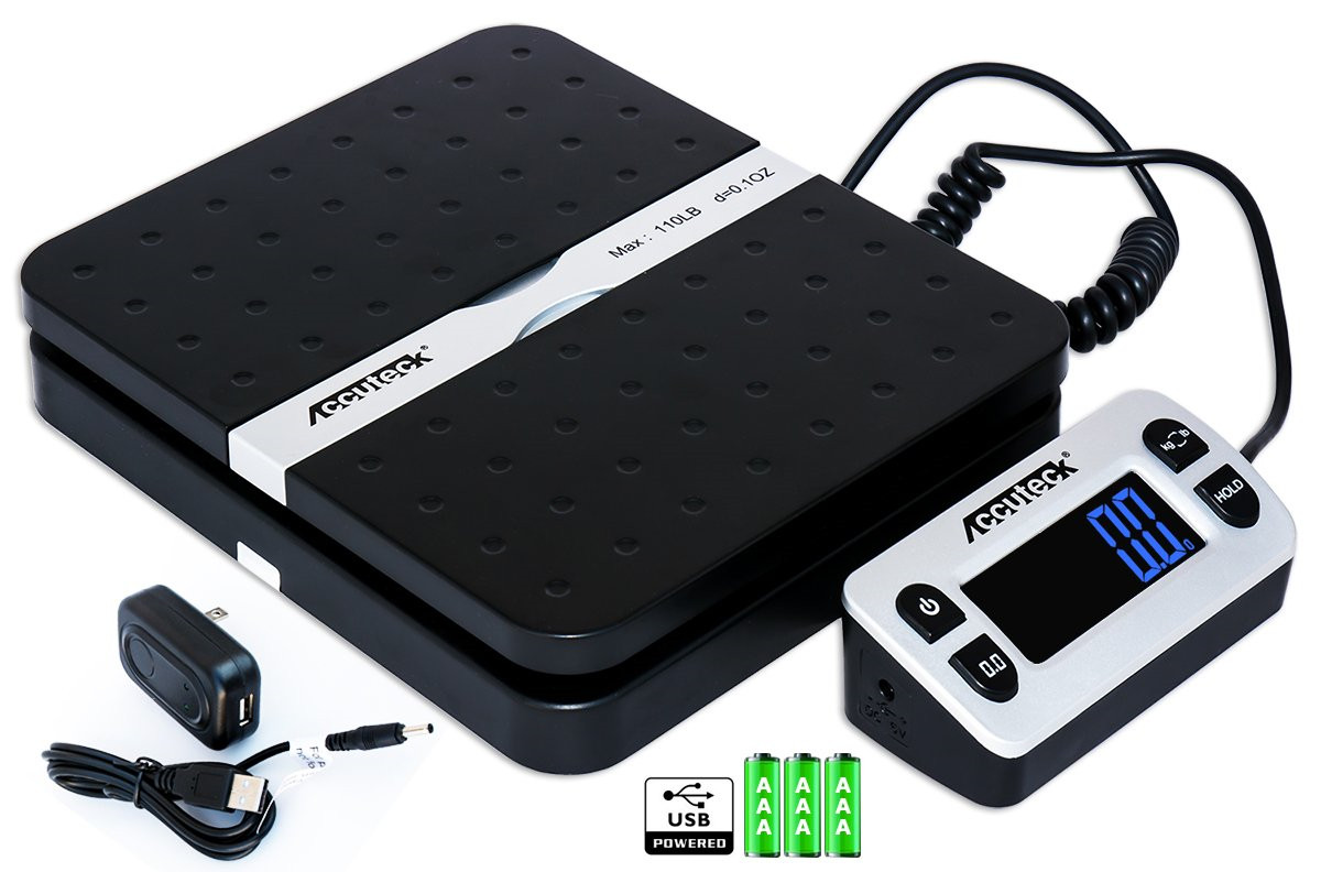 Accuteck ShipPro 110lbs x 0.1 oz. Digital Shipping Postal Scale, Black (W-858…