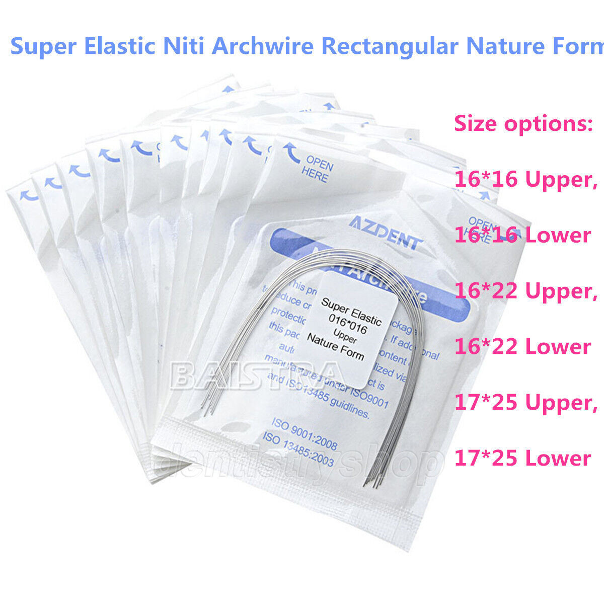 10X AZDENT Dental Super Elastic Niti Arch Wires Natural Form Rectangular Wires