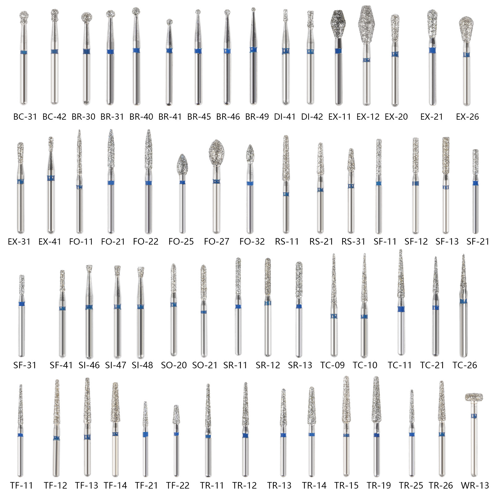 5-100 PCS Dental Diamond Burs Drill Medium FG 1.6MM Fit High Speed Handpiece Tip