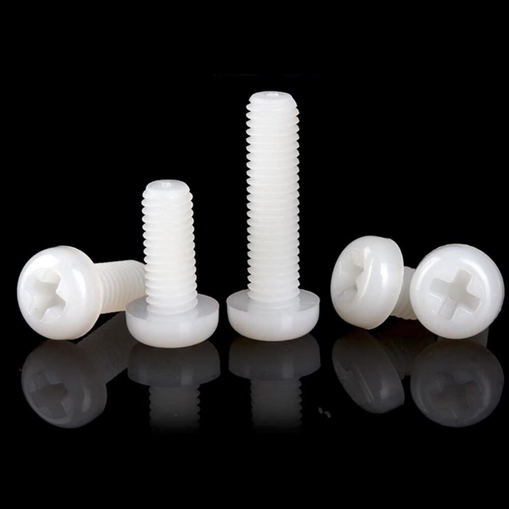 M2 M2.5 M3 M4 M5 M6 M8 M10 White Plastic Nylon Phillips Cross Pan Head Screws