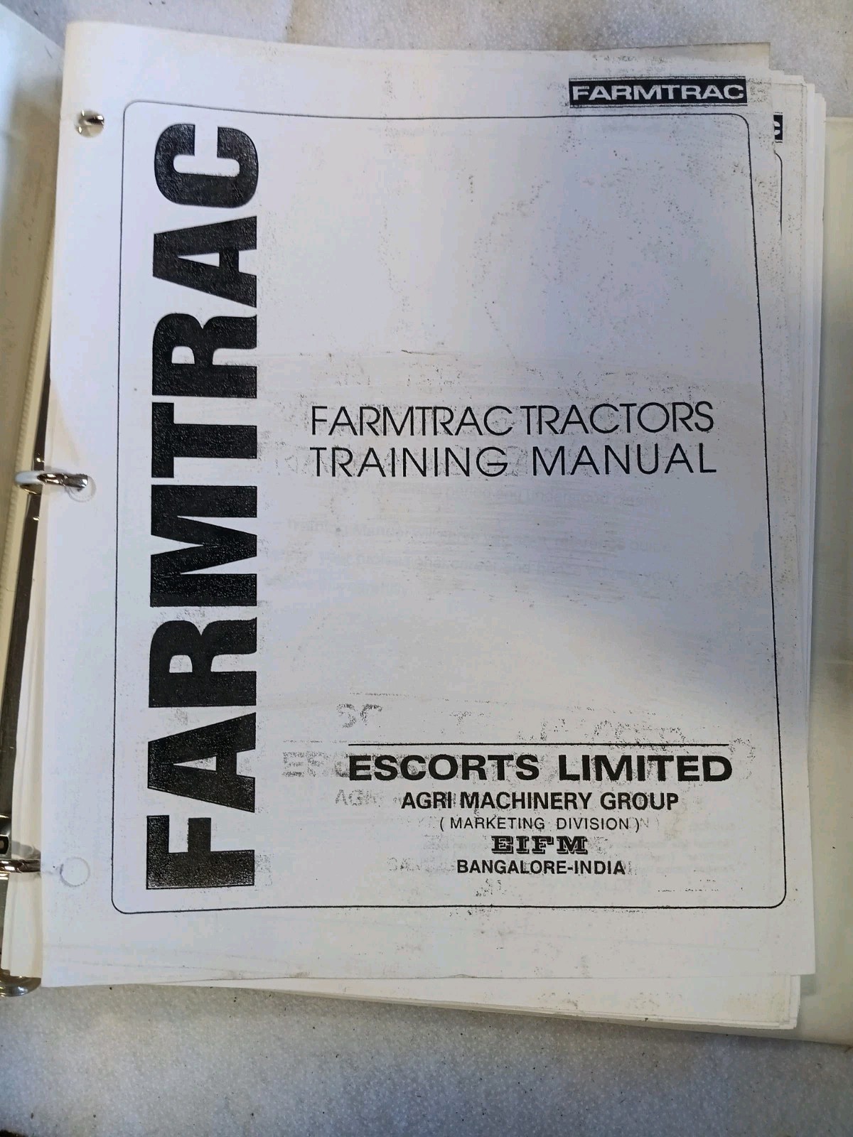 Farmtrac Tractor Training For Servicing Tractors In Binder