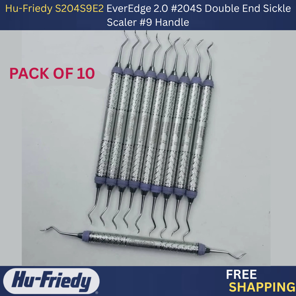 Hu-Friedy S204S9E2 EverEdge 2.0 #204S Double End Sickle Scaler #9 Handle