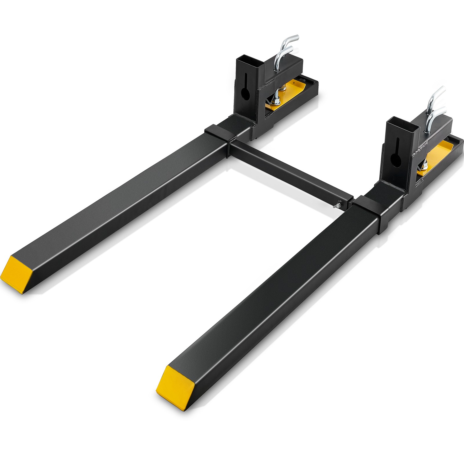 VEVOR Clamp on Pallet Forks 4000lbs Tractor Forks 60″ Adjustable Bucket Forks