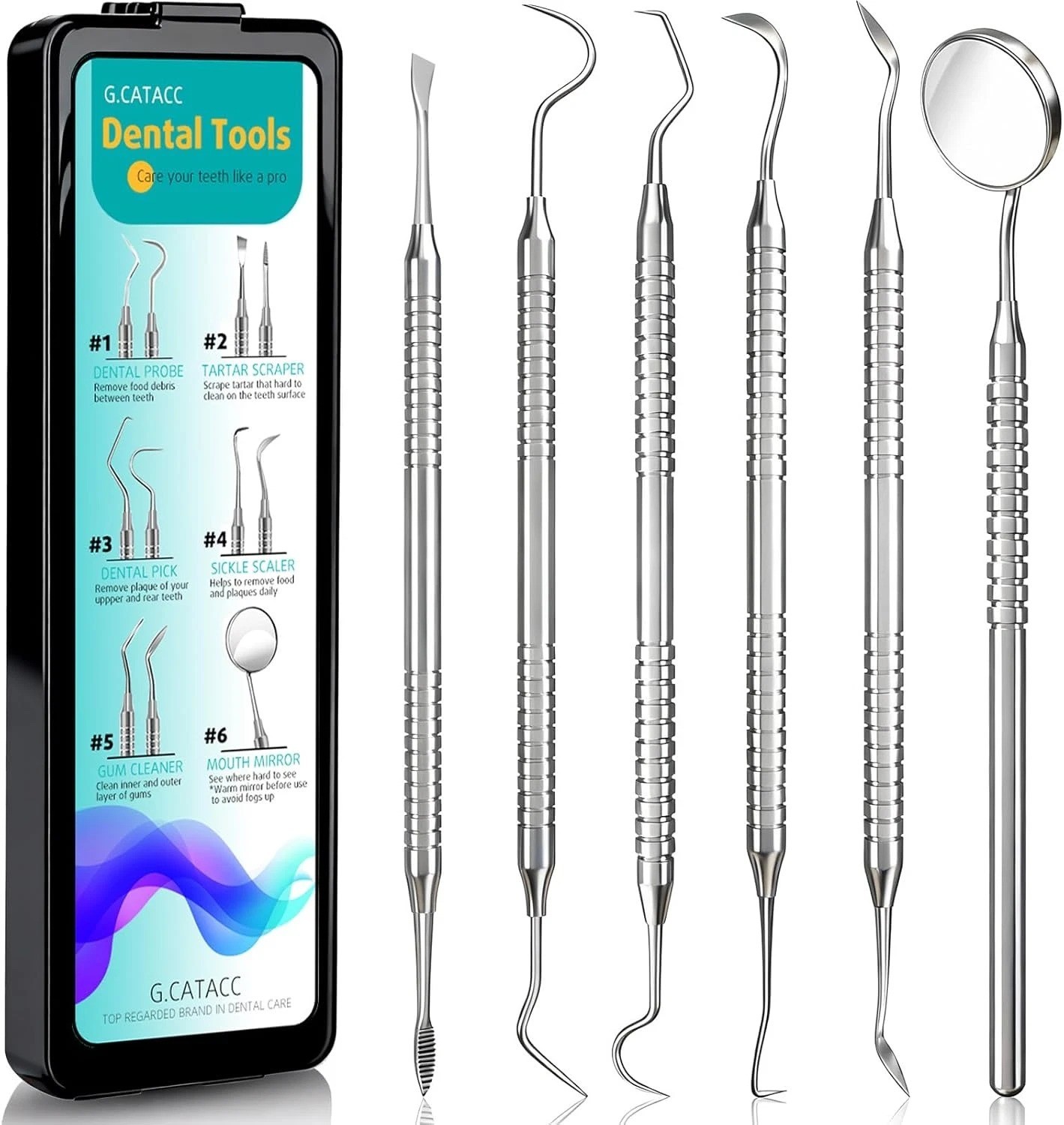Dental Tools, Dental Pick for Teeth Cleaning, Stainless Steel Hygiene Kit