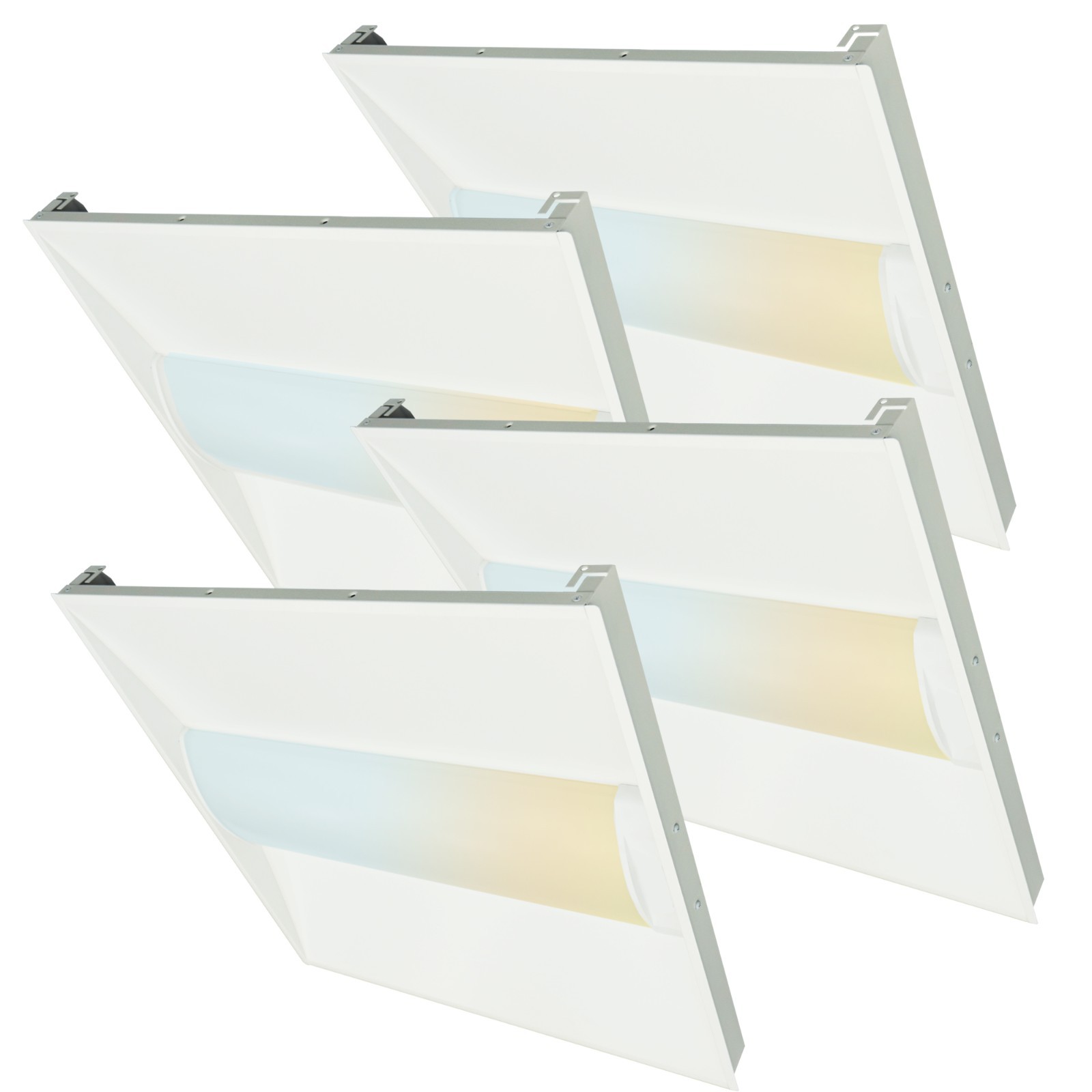 4 Packs 2×2 LED Troffer Light, 35/30/25W Selectable, 3500K/4000K/5000K CCT,