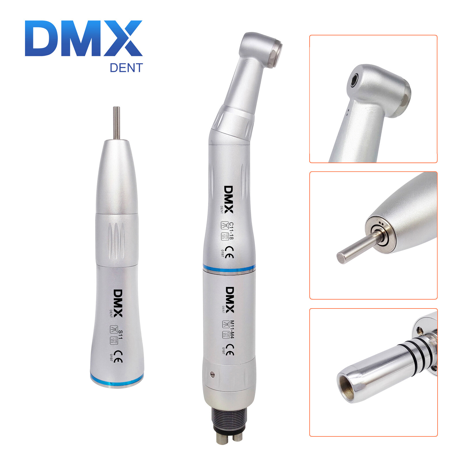 Dental Slow Low Speed Handpiece Push Contra Angle/Air Motor NSK Style 4 Holes