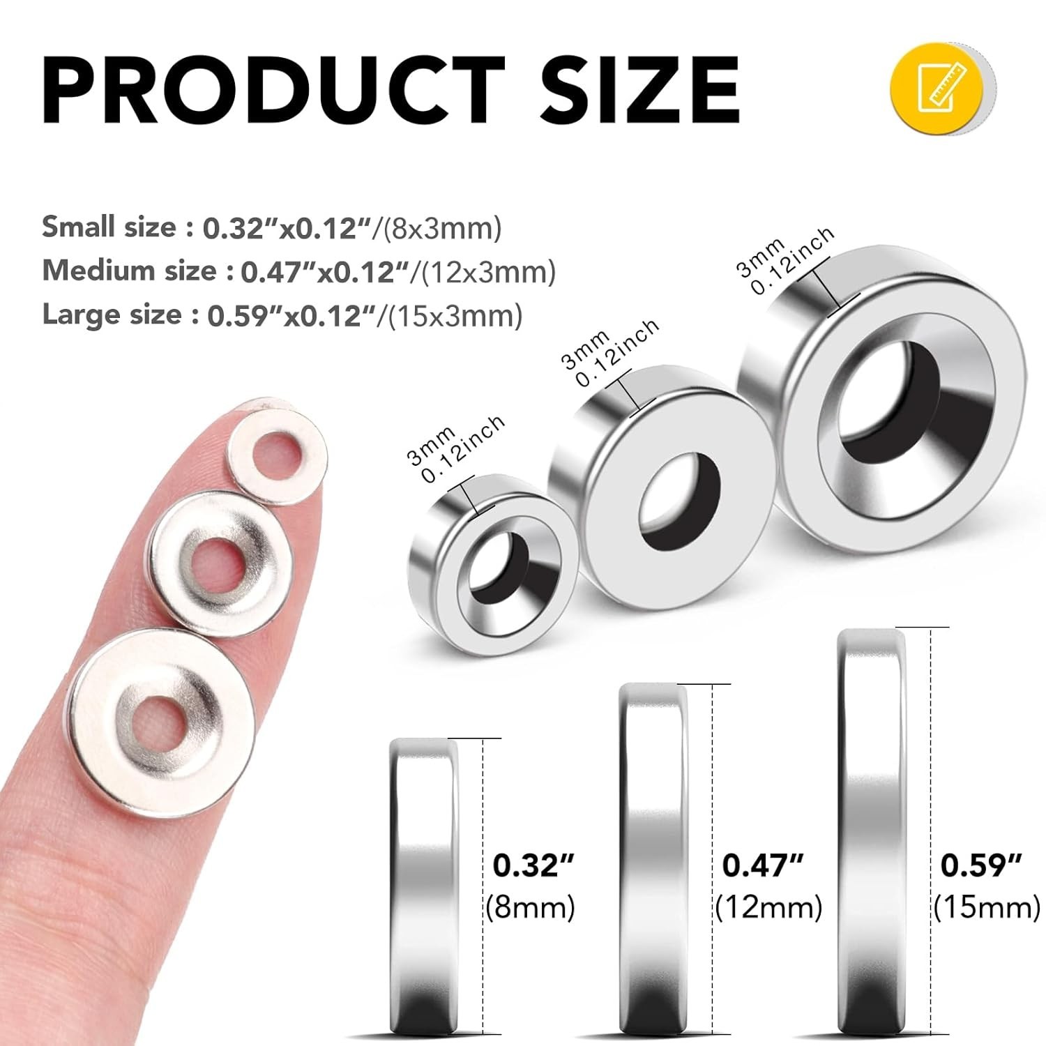 Strong Neodymium Disc Magnets, Rare Earth Magnet with Hole for Kitchen Cabine…