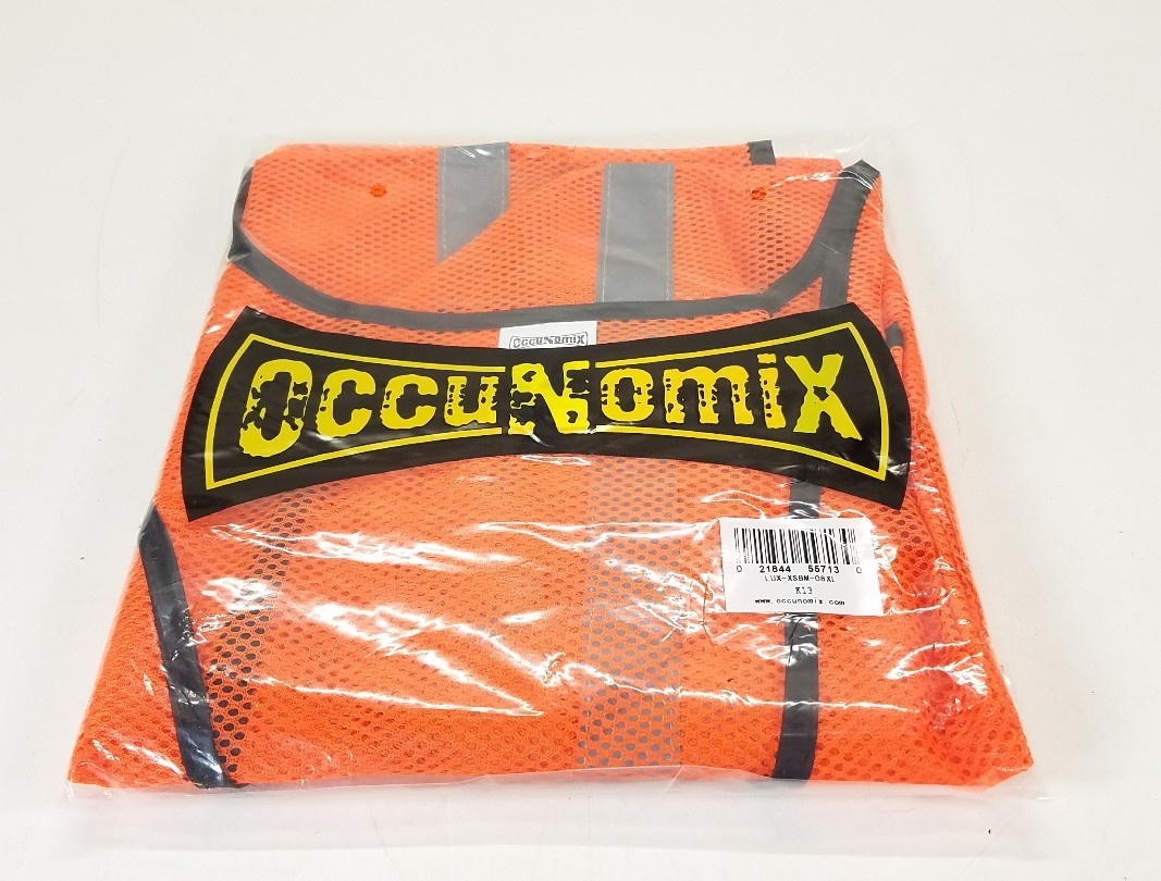 OCCUNOMIX Value Hi-Viz Poly Mesh Bright Orange / Silver Reflective Vest – 8XL