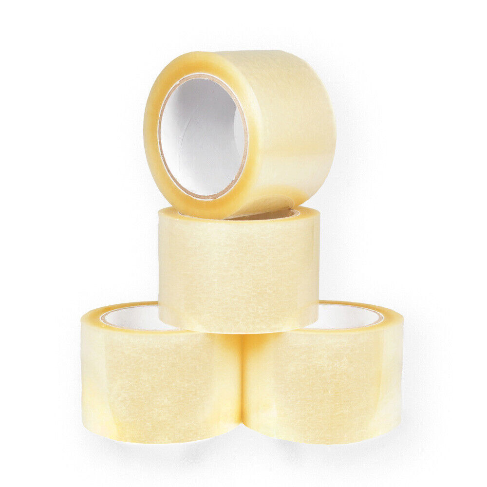 [24 Rolls] Premium Adhesive 1.6 Mil Clear Carton Sealing Tape – 3″ x 100 Yards