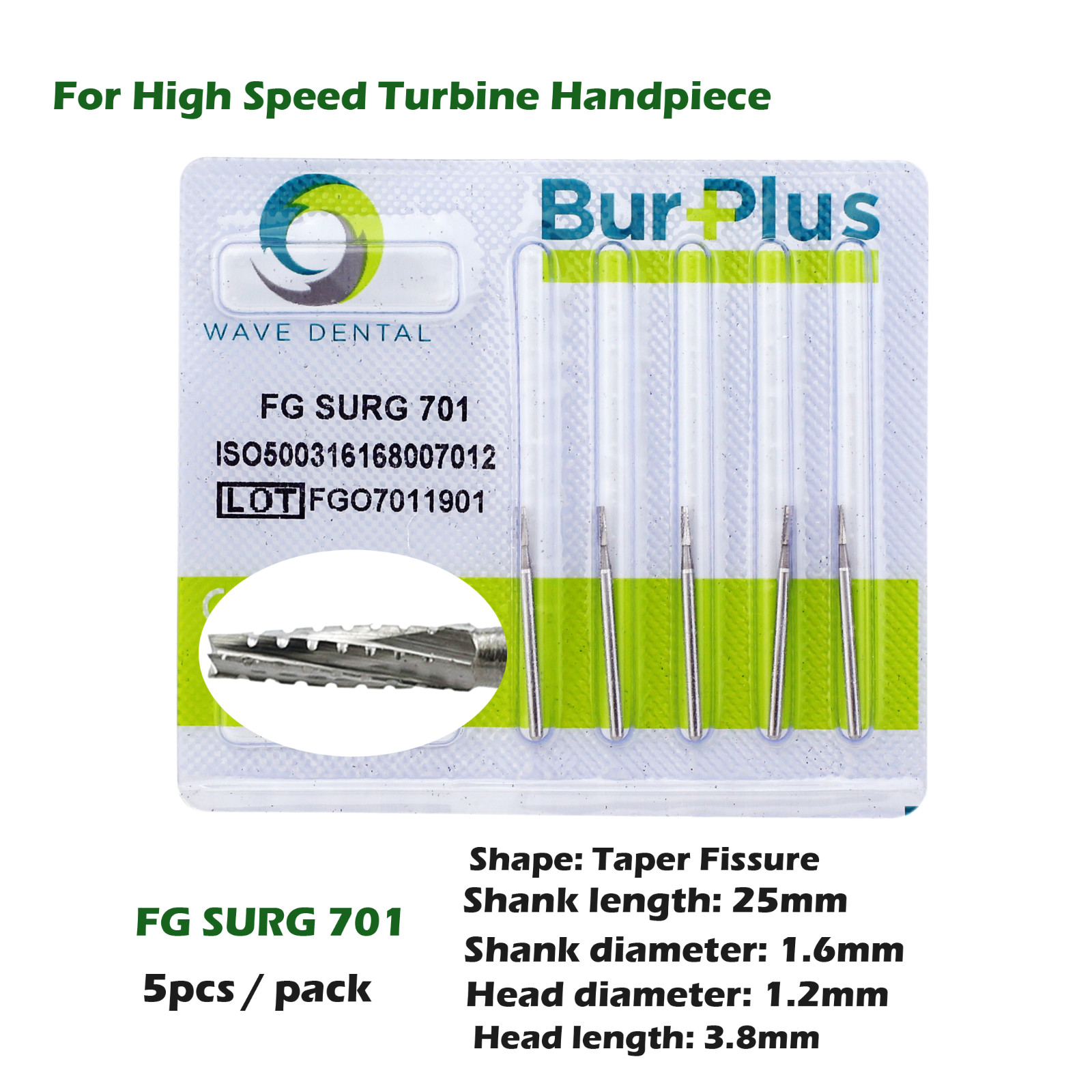 Wave Dental Surgical Burs Long Carbide Bur 25mm 557 557L FG 4 6 330 High Speed