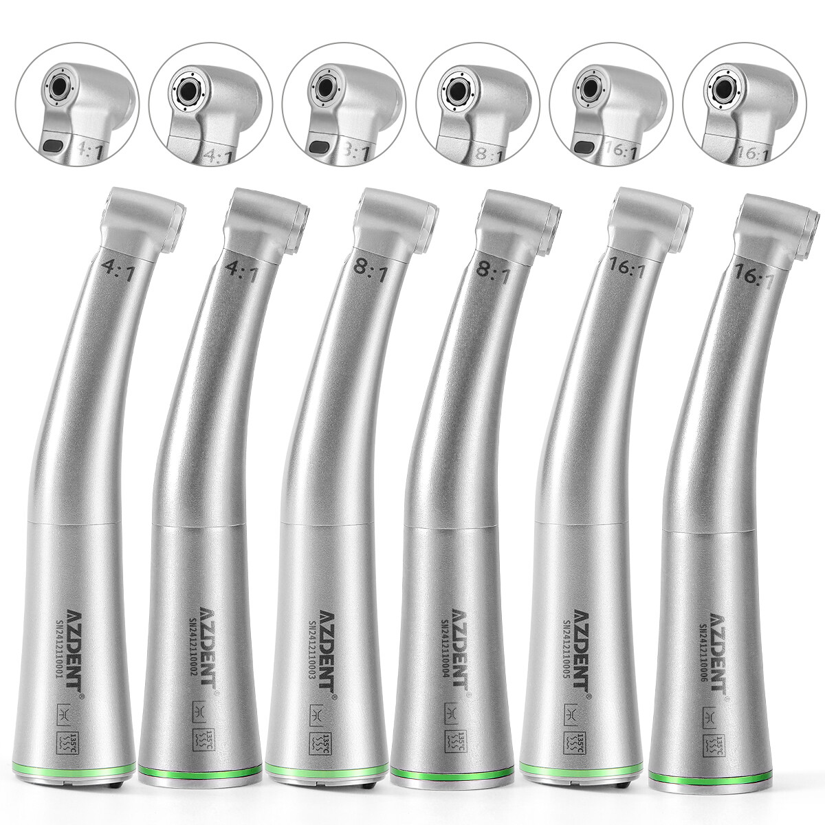 Dental LED Fiber Optic Contra Angle Surgical Handpiece 1:4.2 1:5 1:1 Increasing