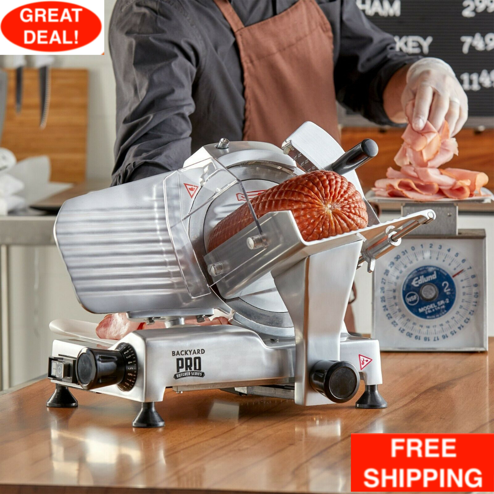 9″ Manual Gravity Feed Meat Slicer Semi-Automatic Commercial Machine 1/6 HP