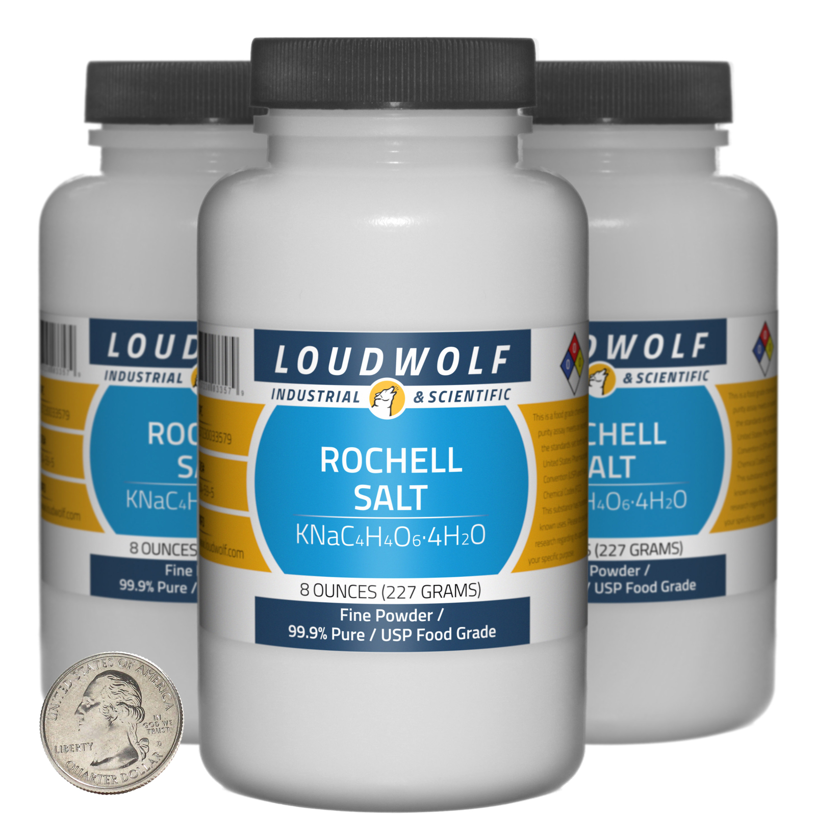 Rochelle Salt / 1.5 Pounds / 3 Bottles / 99.9% Pure USP Food Grade / Fine Powder