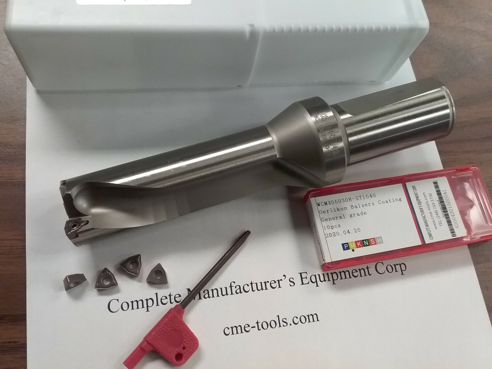 U drill 1-1/4″x4″x7-1/2″, 1-1/4″ shk, index, Extra 10pcs WCMX05 inserts #UD-114