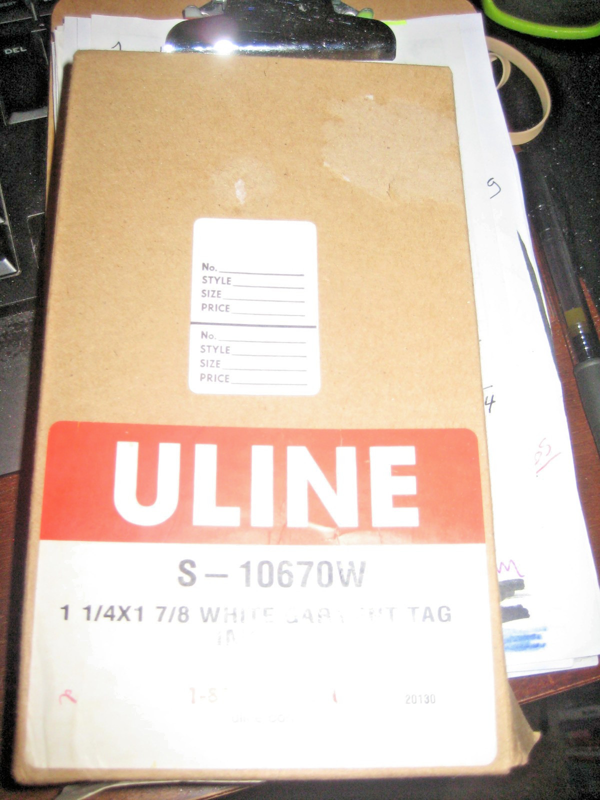 900+ Uline White Garment Merchandise Price style size perforated Tags