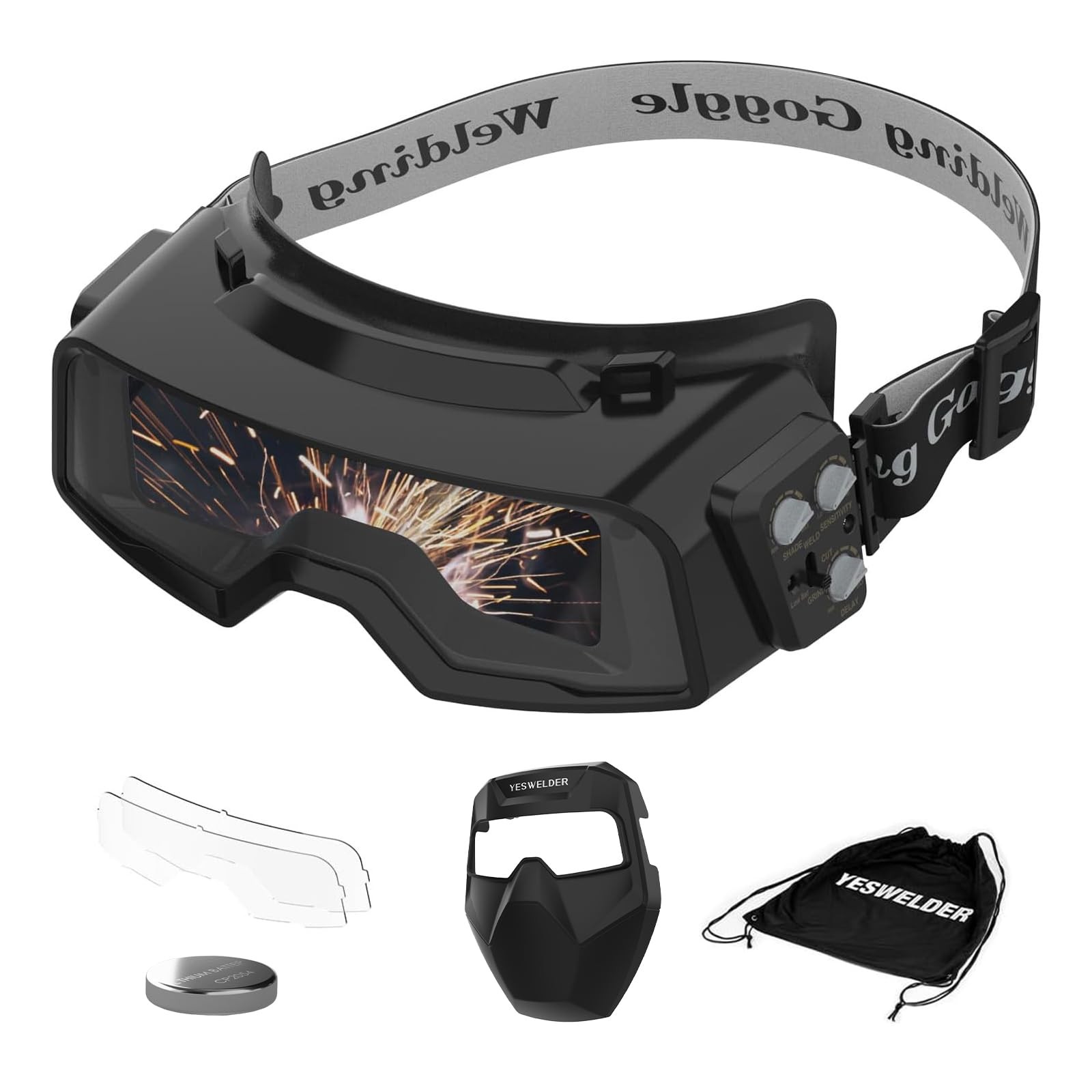 Auto-Darkening Welding Goggles with , Wide Shade Range