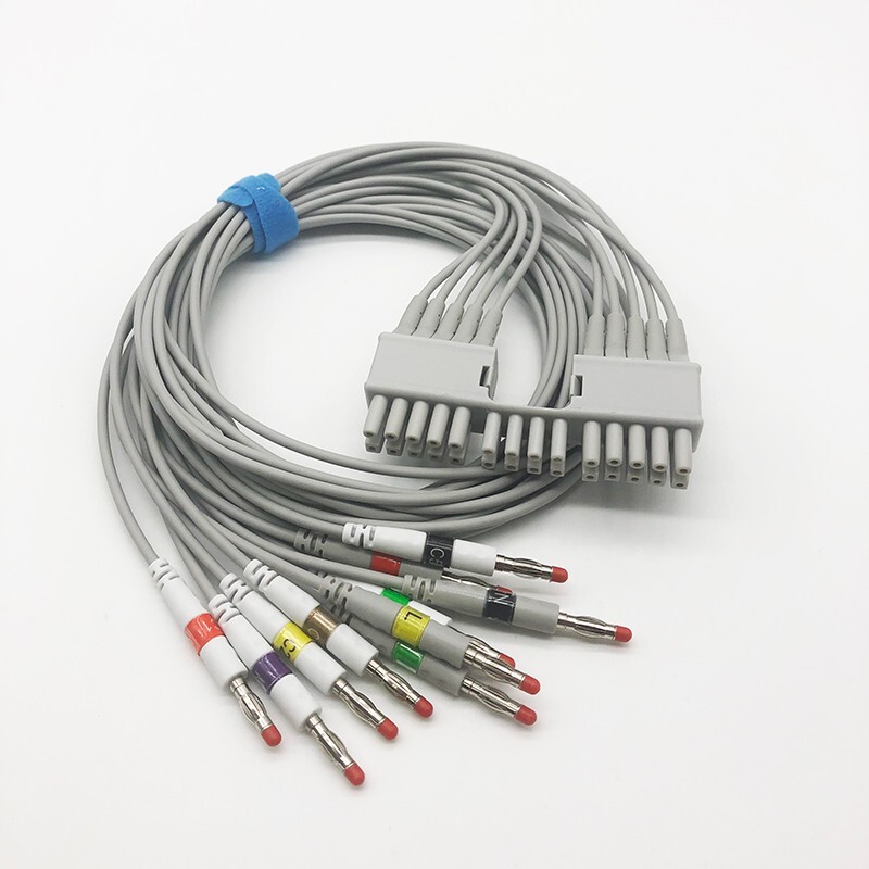 10 Wire ECG Lead Set, AHA Banana, for Mortara ELI/Welch Allyn AMxx Patient Cable