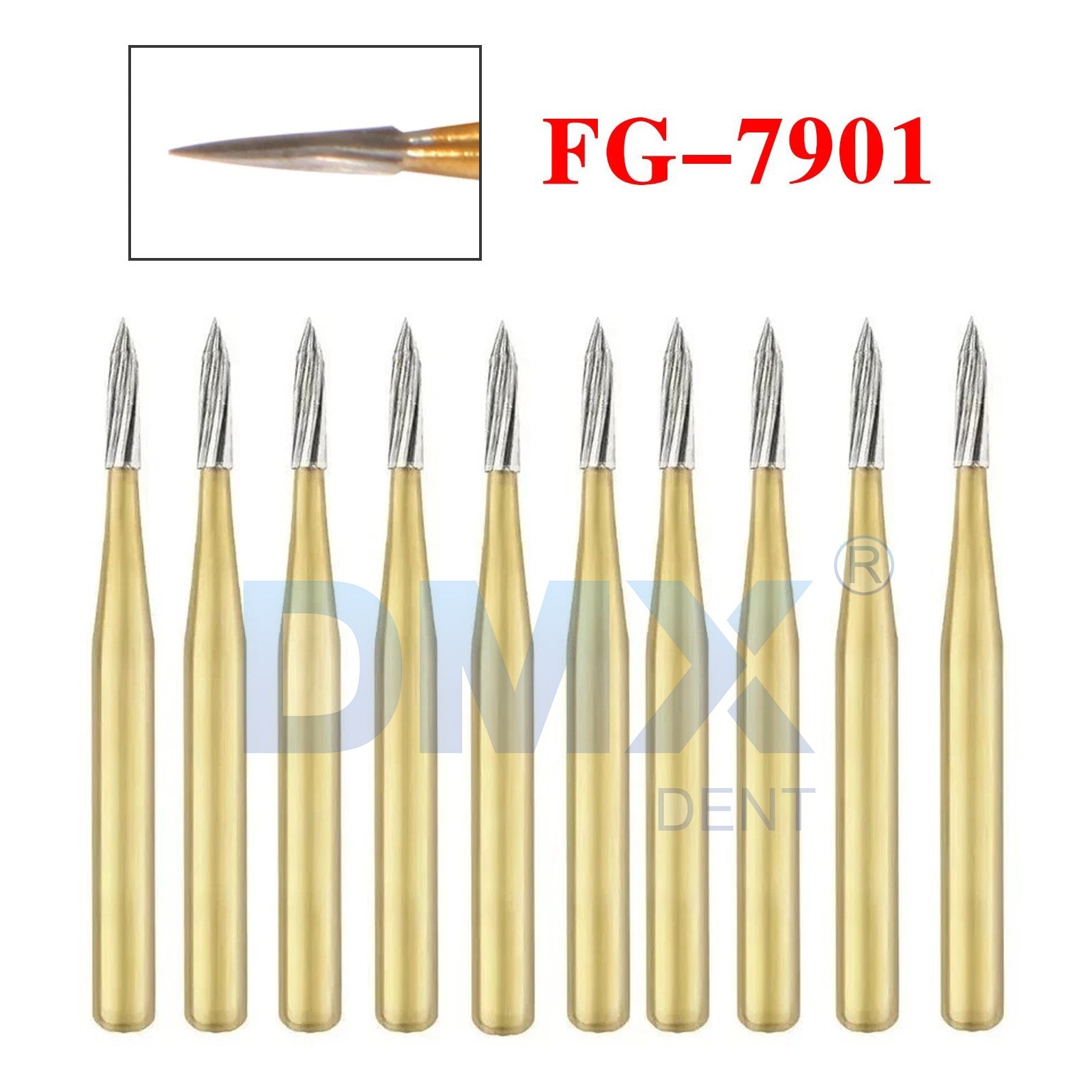 10 Pcs Sale Trimming&Finishing Gold Burs Carbide Burs 7901/7803/7104/7404/1958