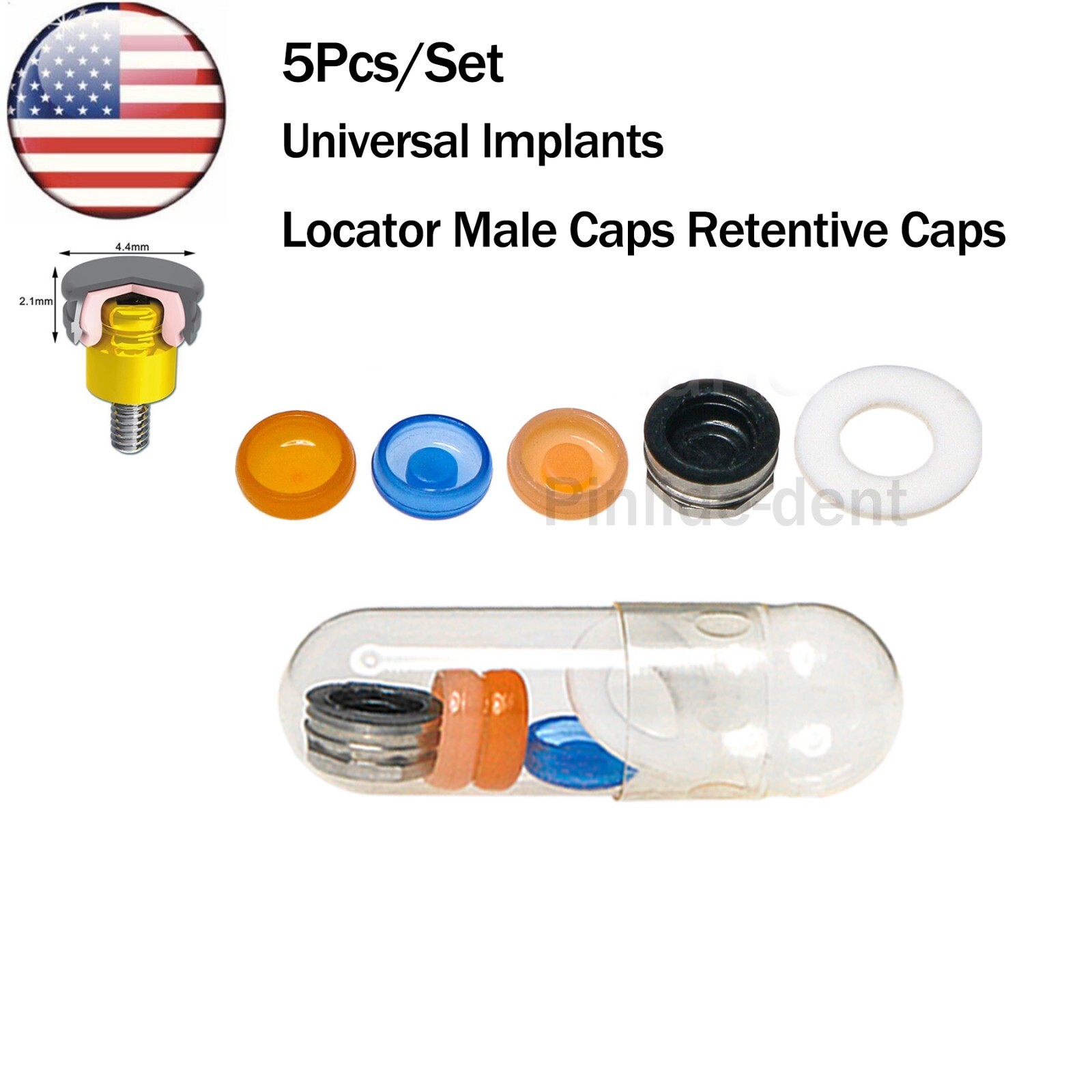 US Universal Implant Retention Caps Set Insertion Extraction Remove Core Tool