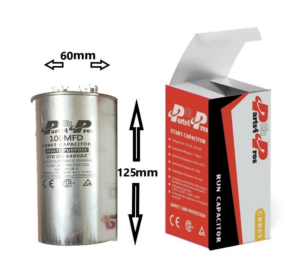 100uF 370 V 440 V VAC High Quality Motor Run Capacitor CBB65