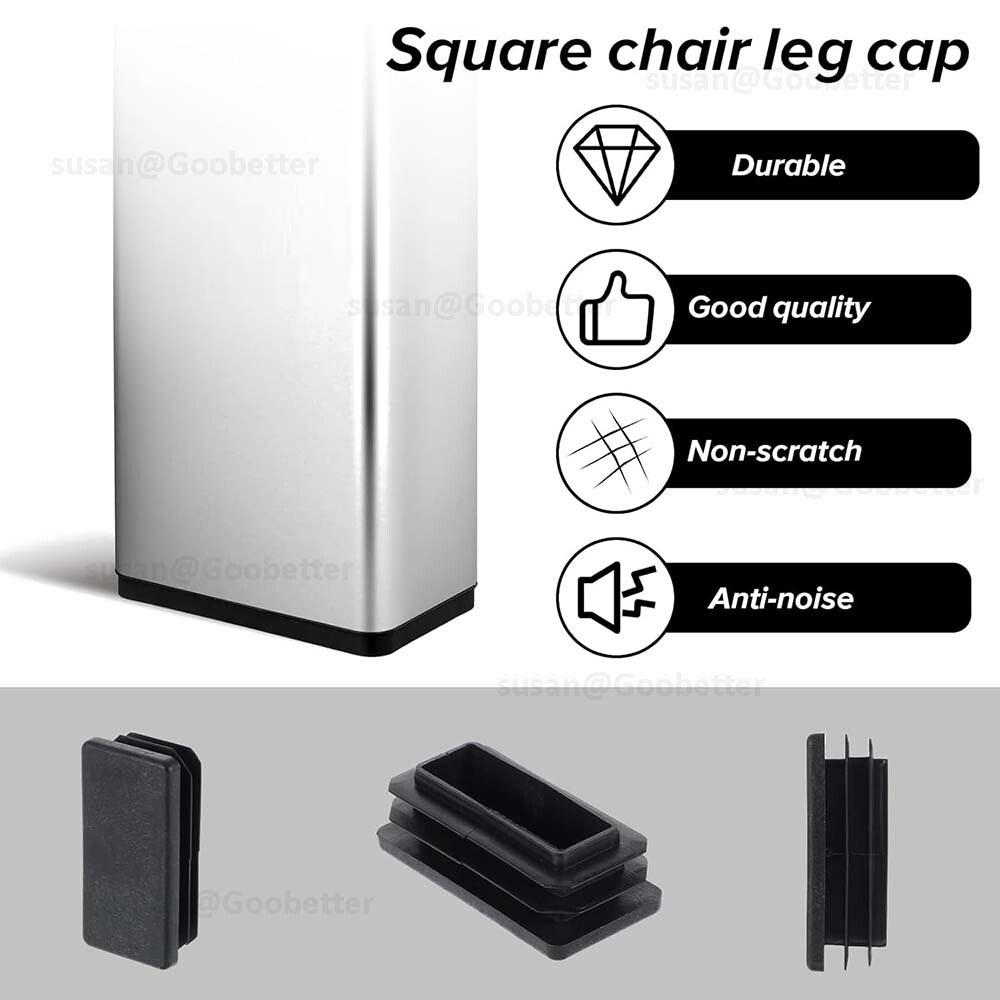 Rectangular Plastic End Caps For Tubing Blanking Plugs Inserts Furniture Feet