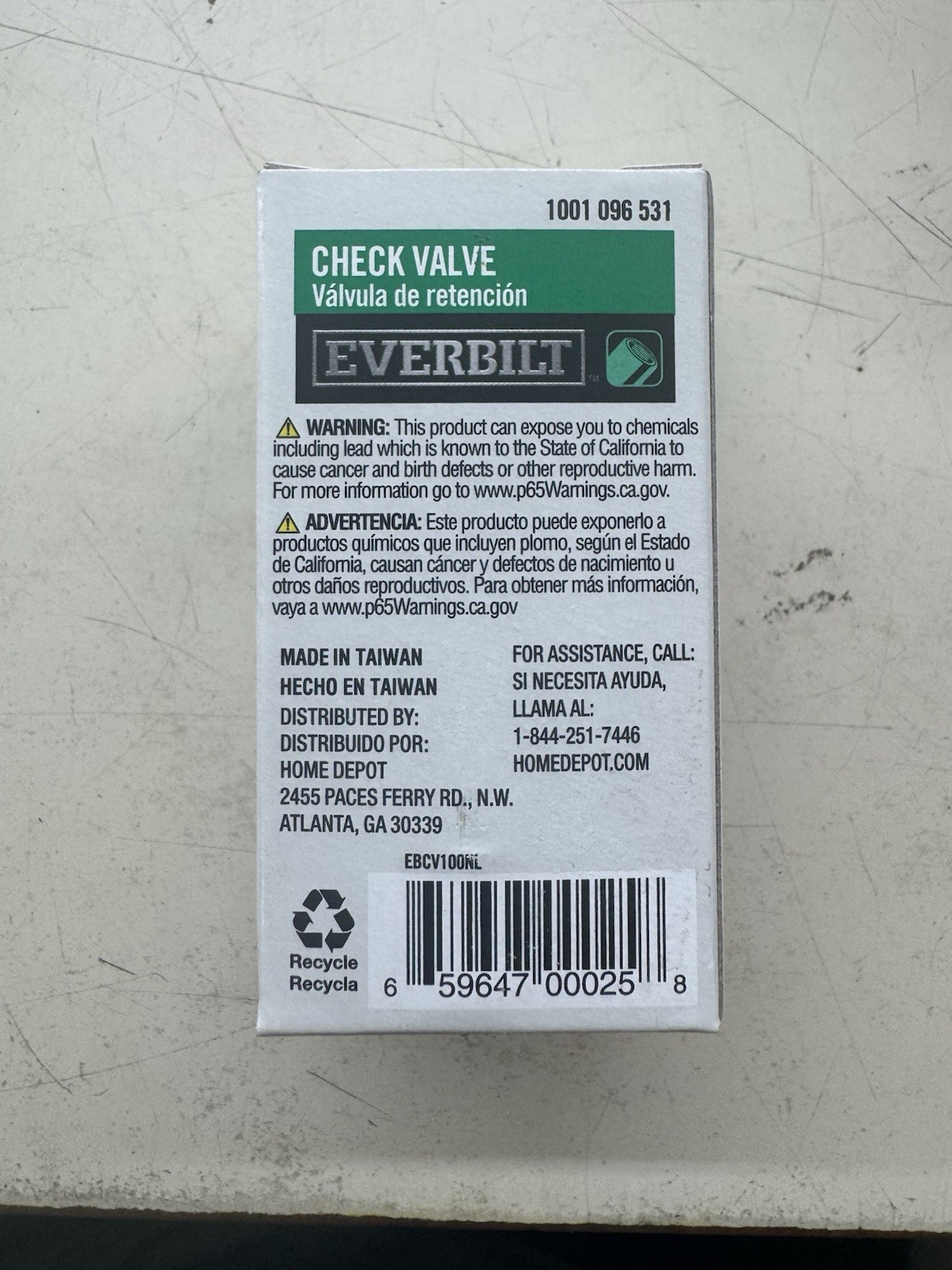 Everbilt 1 in. Brass Check Valve