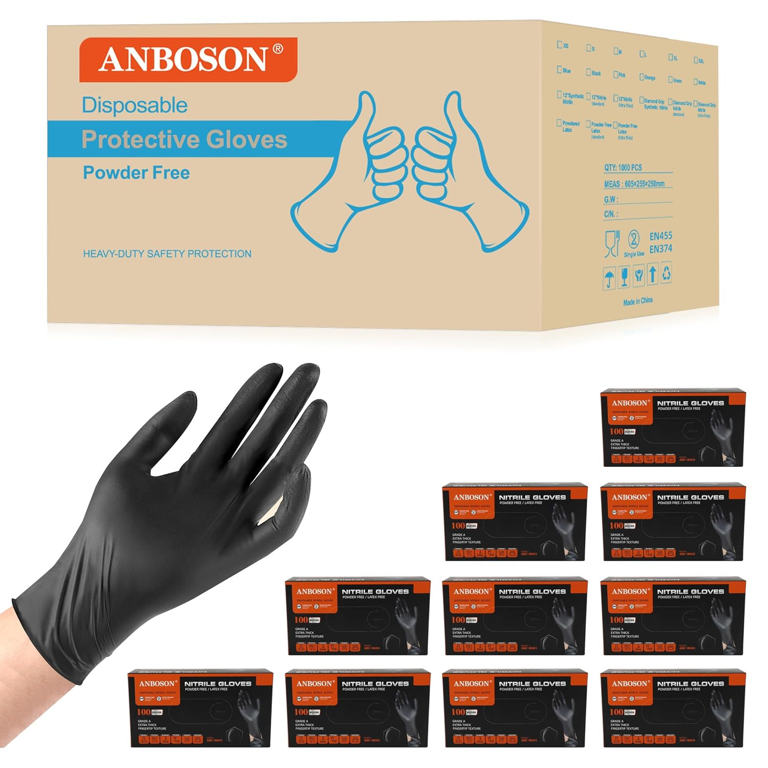 6 Mil Disposable Nitrile Gloves, Heavy Duty Disposable Glove, Cooking Gloves, La