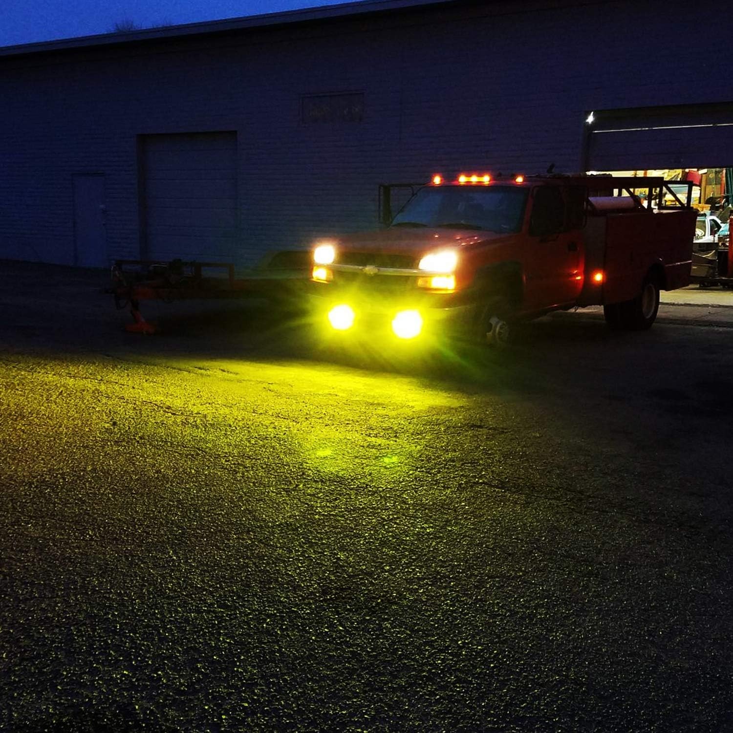 2x 7Inch Yellow LED Work Light Bar Flood Spot Pod Offroad Fog Driving ATV Truck