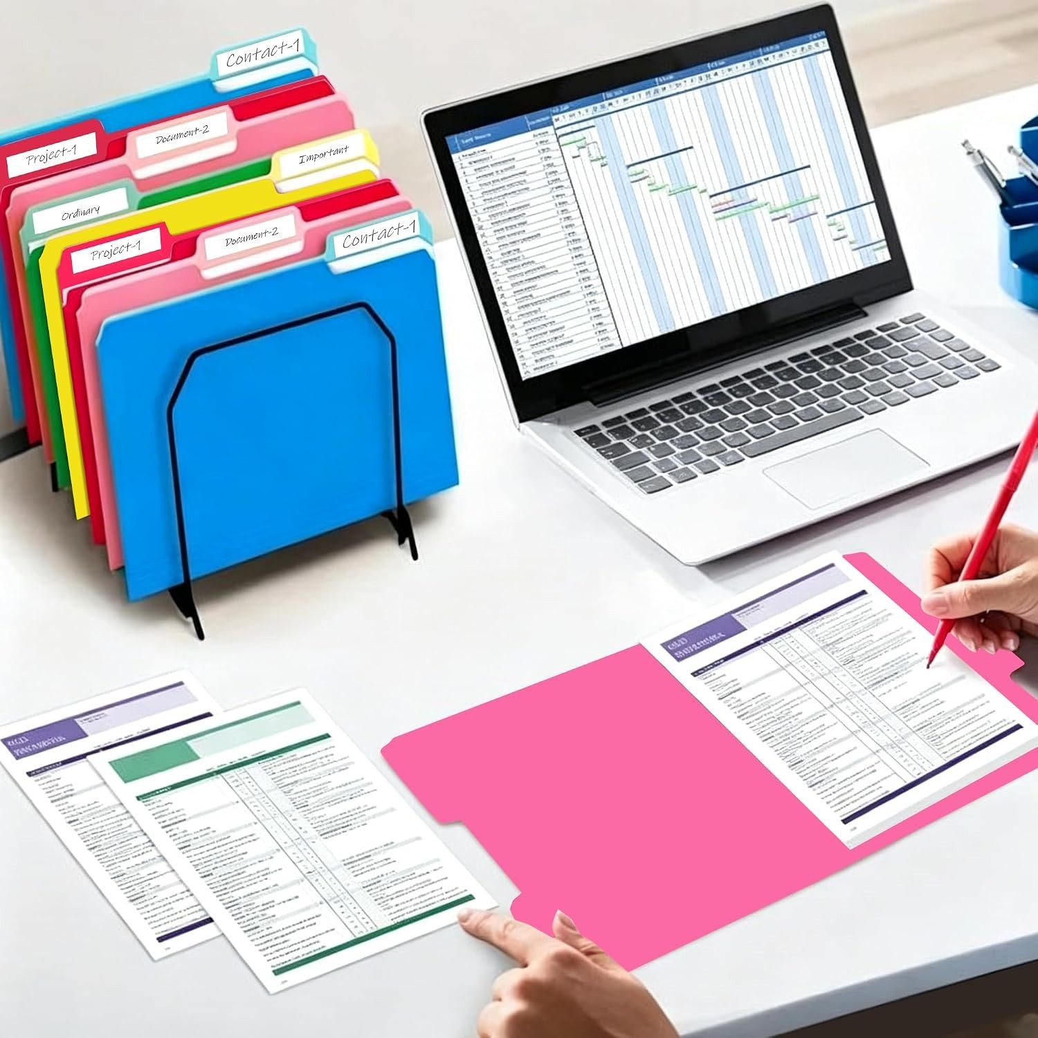 100 Packs Purple Colored File Folders with 1/3 Cut Tabs – Perfect for Organiz…