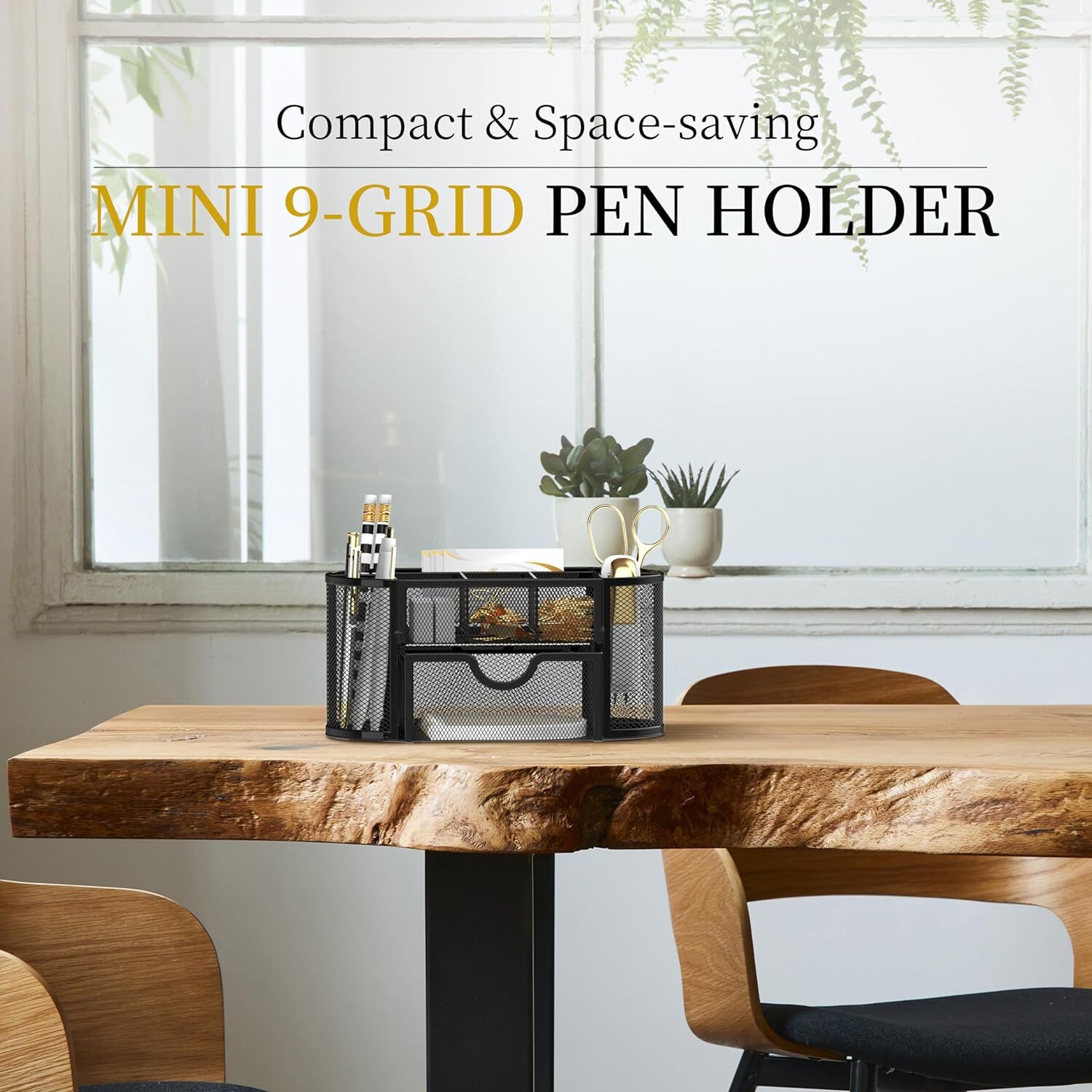 SUPEASY Mesh Desk Organizer, Accessories & Workspace Obsidian Black