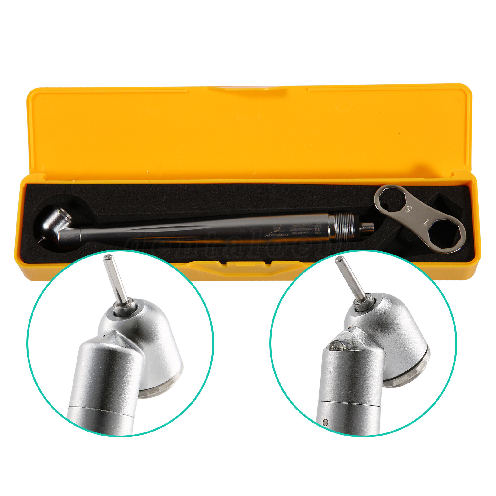 Dental 45 Degree LED High Speed Handpiece Self-Power Oral Surgery Turbine 2/4H