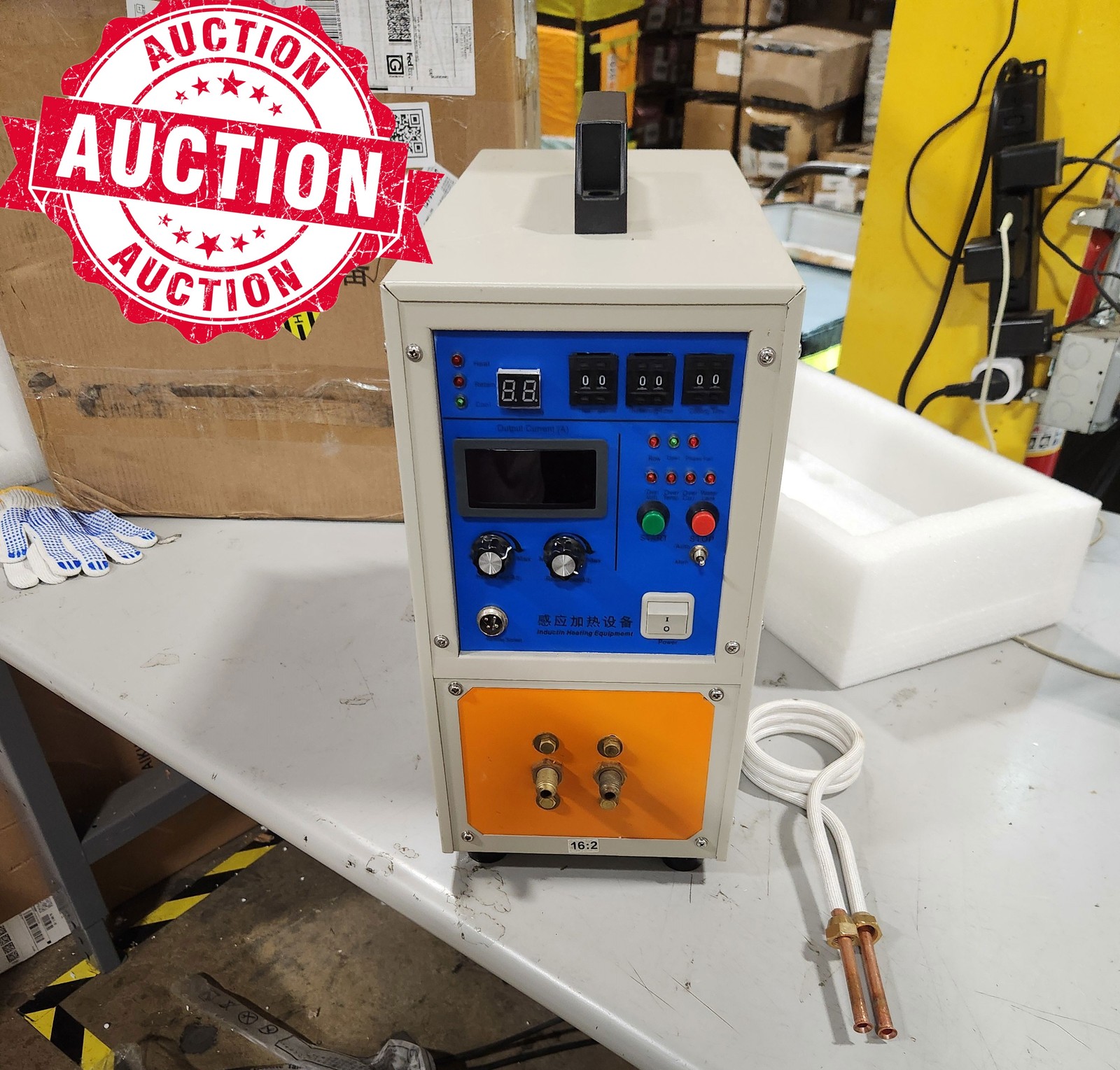 Used 15KW 30-100 KHz MOSPET,IGBT High Frequency Induction Heater Furnace 110V