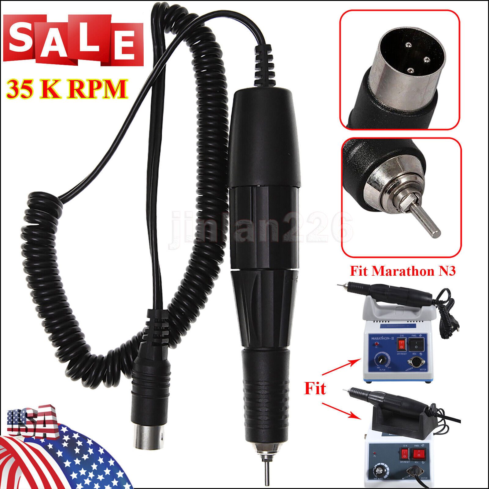 35K RPM Dental Lab Micromotor Polishing Micro Motor Handpiece Marathon
