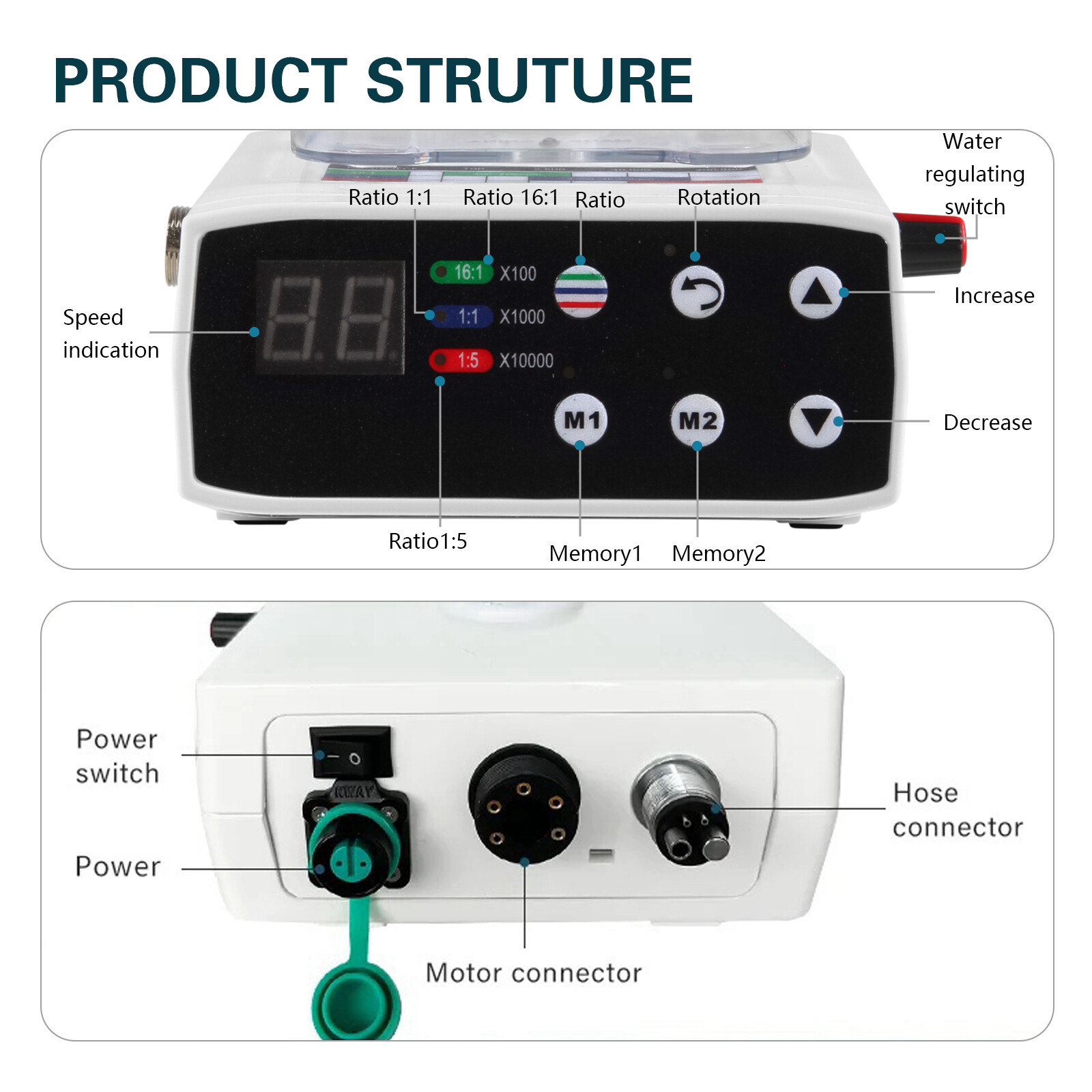 Dental Brushless Electric Micro Motor Self Water For Practice 1:5 1:1 16:1 st