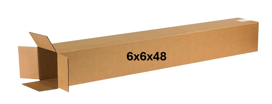 6″ x 6″ x 48″ CARDBOARD BOX – 200 lb – 10 BOX BUNDLE – TALL