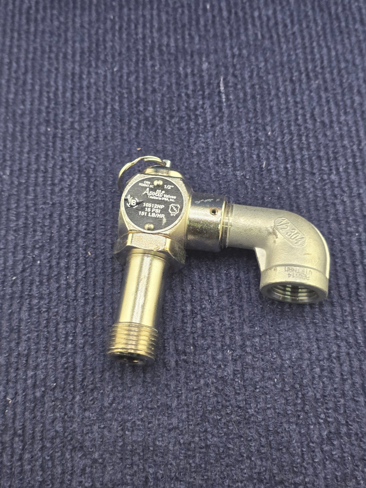 Apollo Valves 10512HP: 1/2″ Safety Relief Valve 15 PSI 151 LB/HR