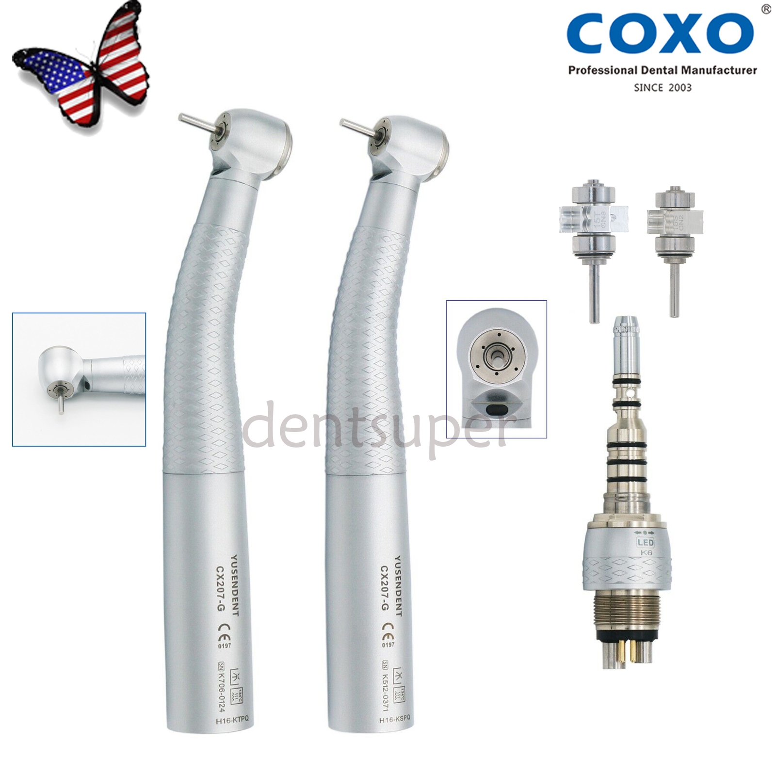 US COXO Dental Fiber Optic High Speed Air Turbine Handpiece Fit KAVO MULTIflex
