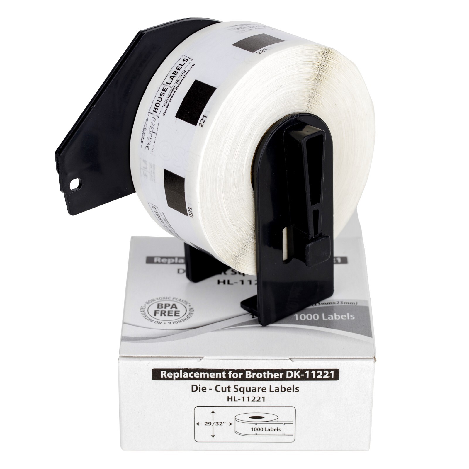 Non-OEM Fits BROTHER DK-1221 Labels + (1) REUSABLE FRAME – (2) Rolls of 1000
