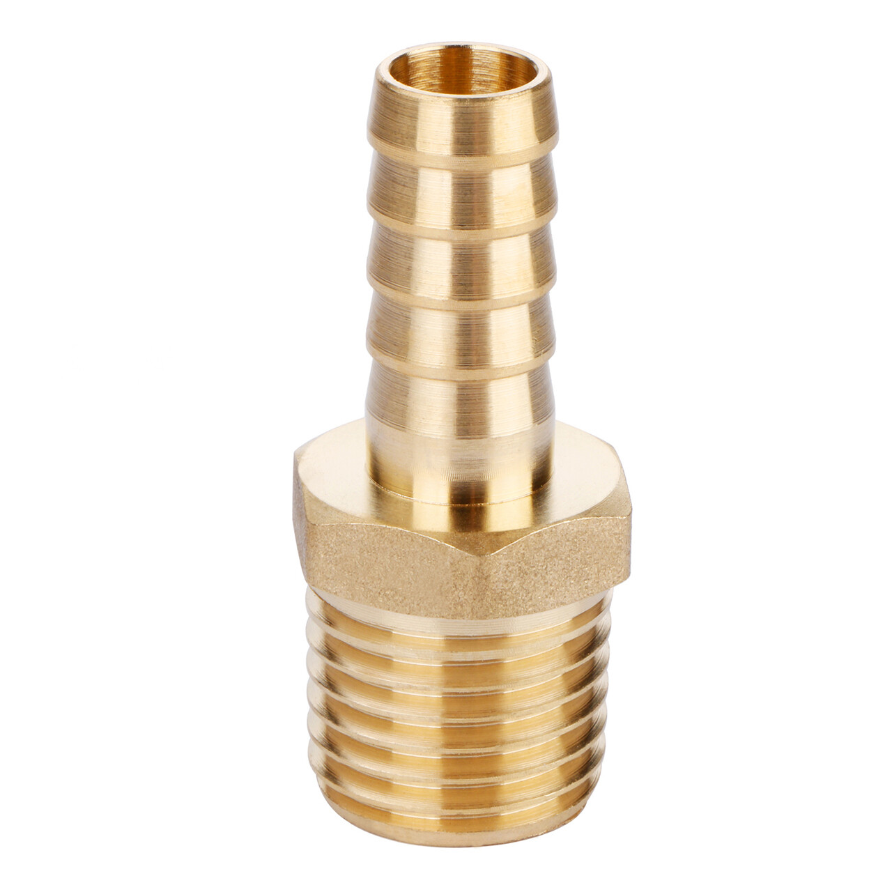 U.S. Solid 3/8″ Hose Barb Brass Fitting NPT 1/4″ Male, 1pc