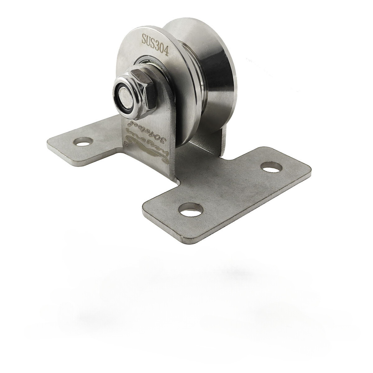 Heyous Bearing Four Hole V Pulley Stainless Steel Roller Track Fixed Pulley