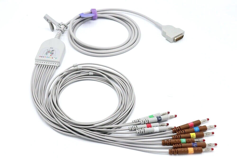 GE Marquette MAC 500 MAC 1200 EKG Cable 10 Leads Banana AHA – Same Day Shipping