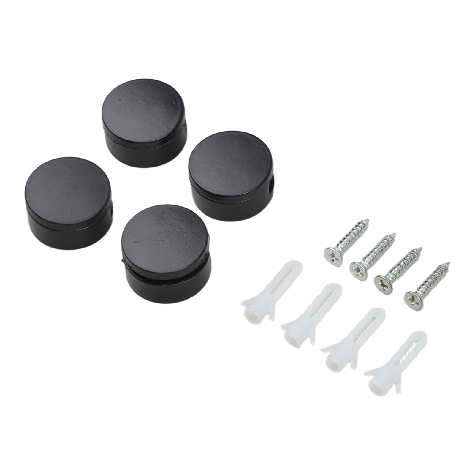 Zinc Alloy Black Mirror Holders 4pcs for 3mm to 5mm Glass Installation