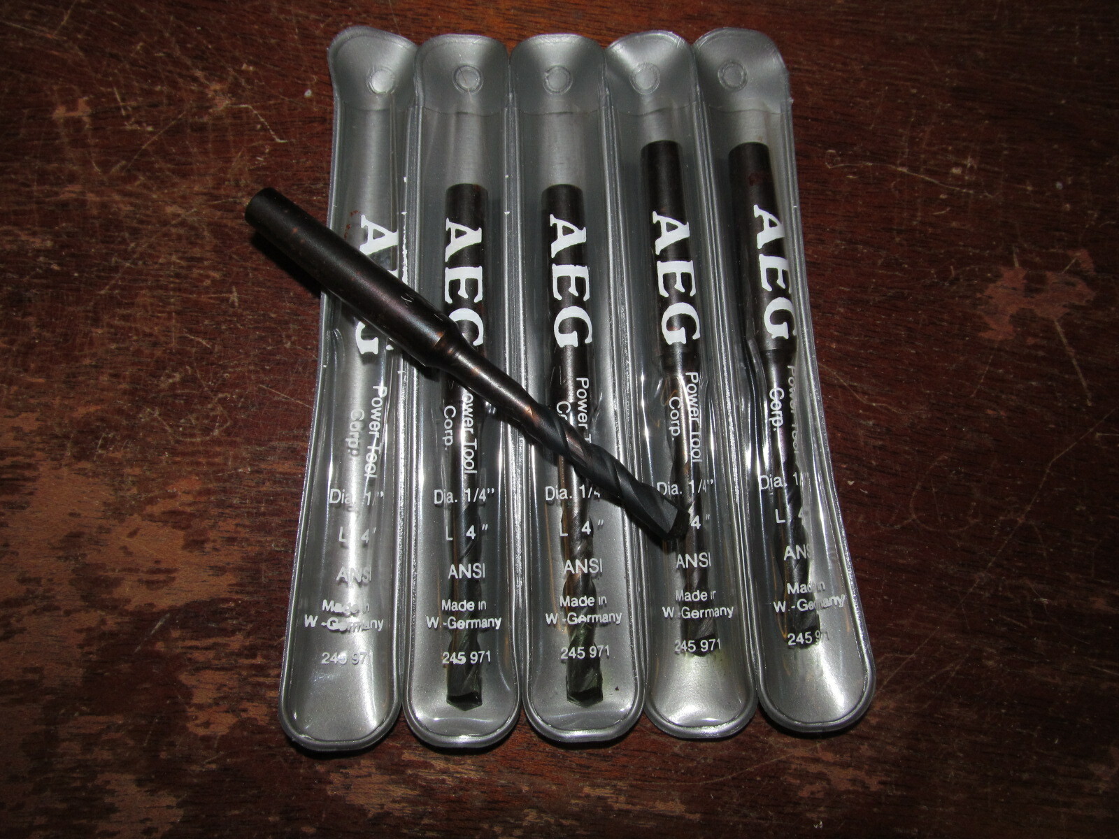 Lot of 5 AEG Masonry A-Taper Hammer Drill Bit Bits 1/4″X 4″ depth 1-7/8″ (AK-9)