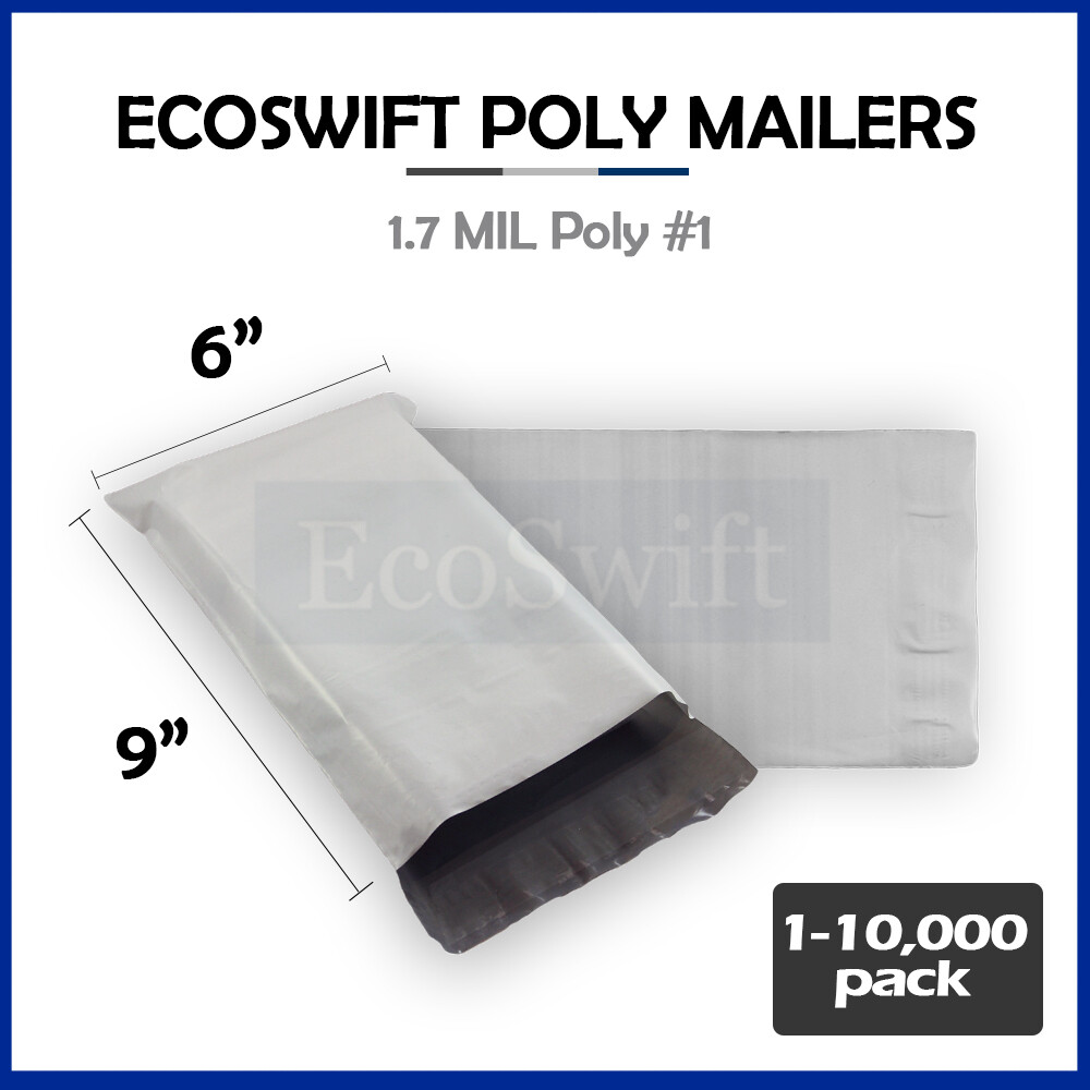 1-10000 6 x 9 “EcoSwift” Poly Mailers Envelopes Plastic Shipping Bags 1.70 MIL