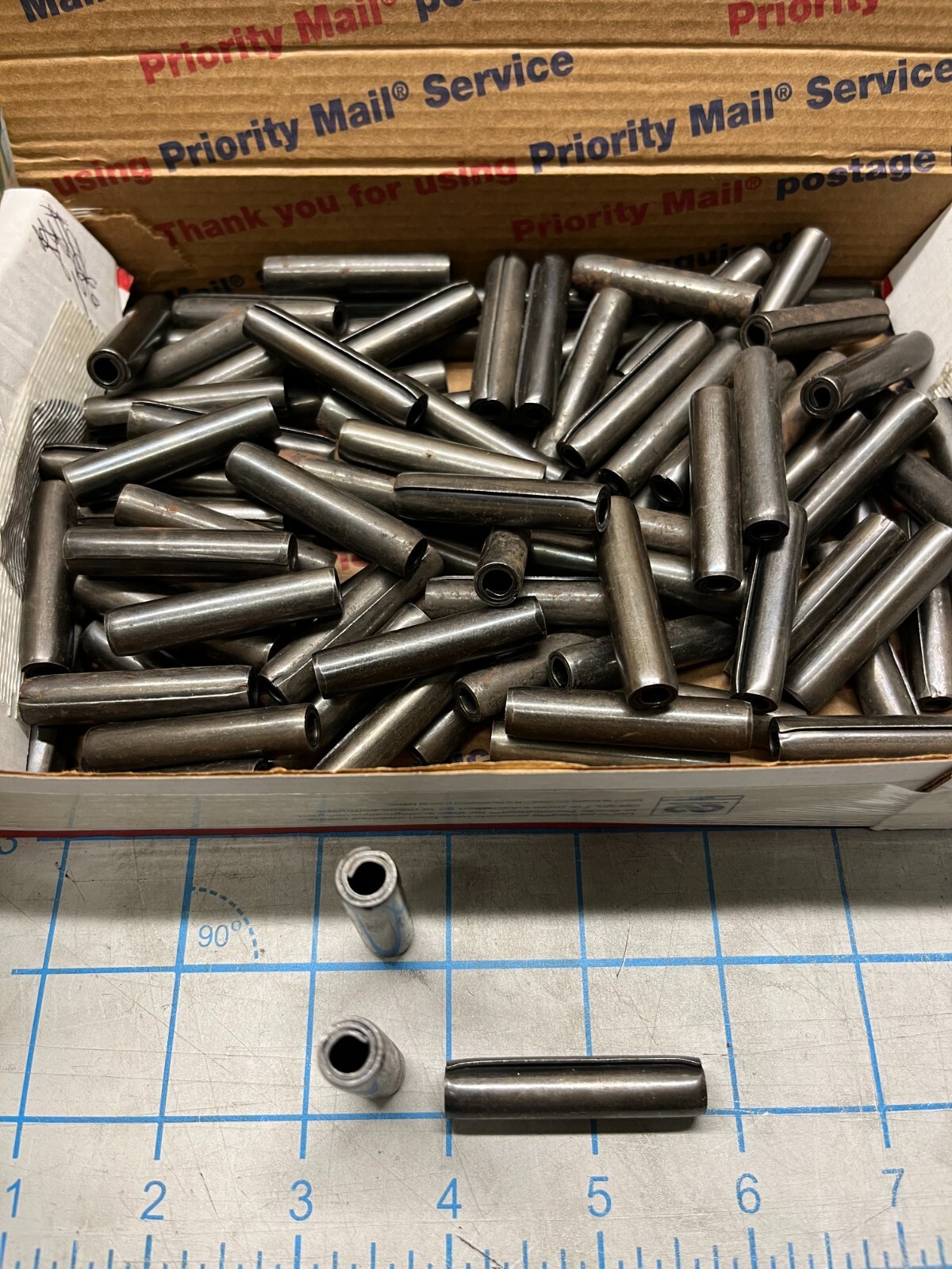 Hardware, Coiled Spring Pin, 3/8″ Dia X 1.3/4” Long, Box of 100 Pcs per Lot