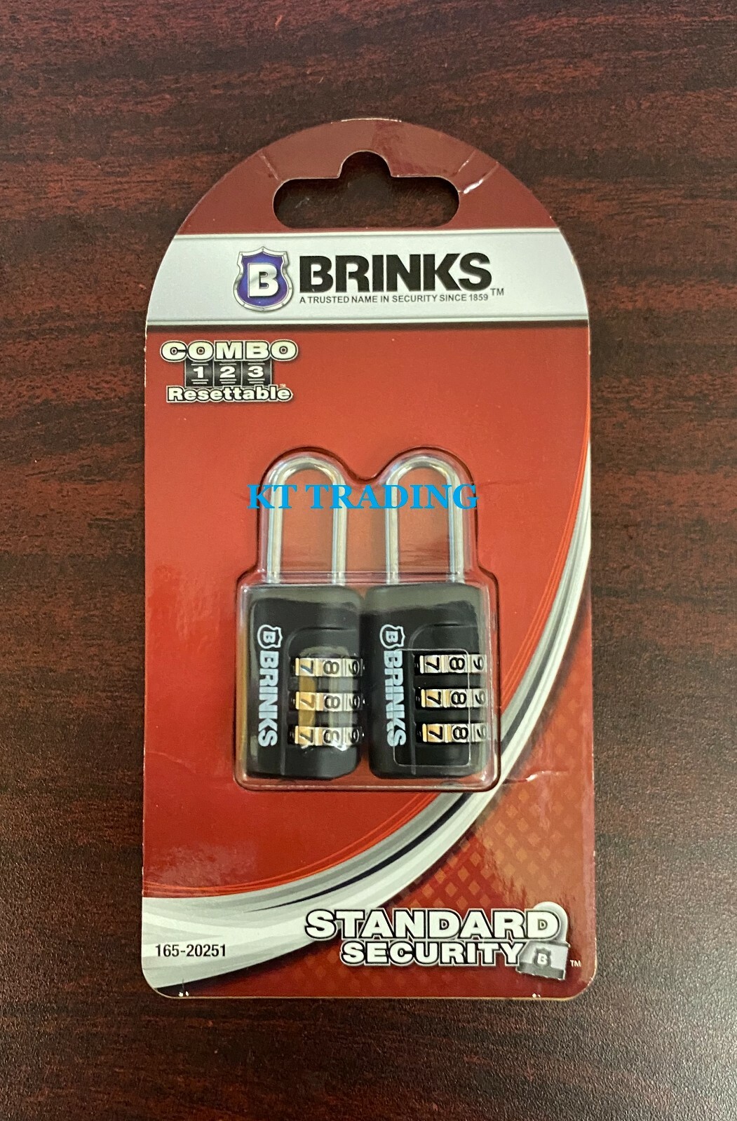 (2-Pk) BRINKS 3-Dial Resettable Combination Zinc Diecast Sport Padlock 22mm Body