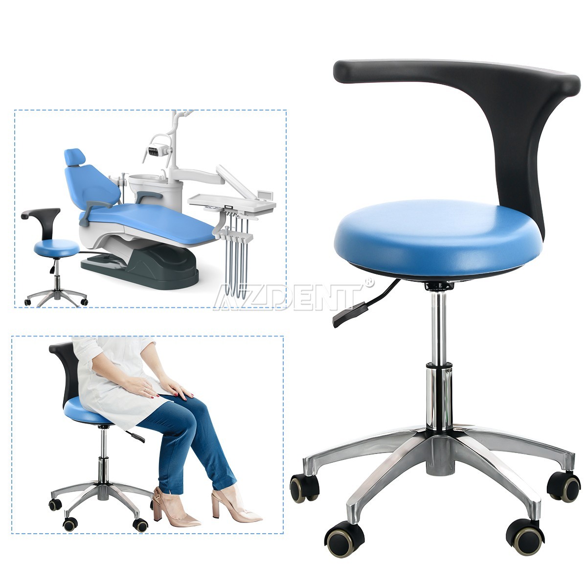 FDA Dental Unit Chair Computer Controlled DC Motor PU Leather +Dentist Stool