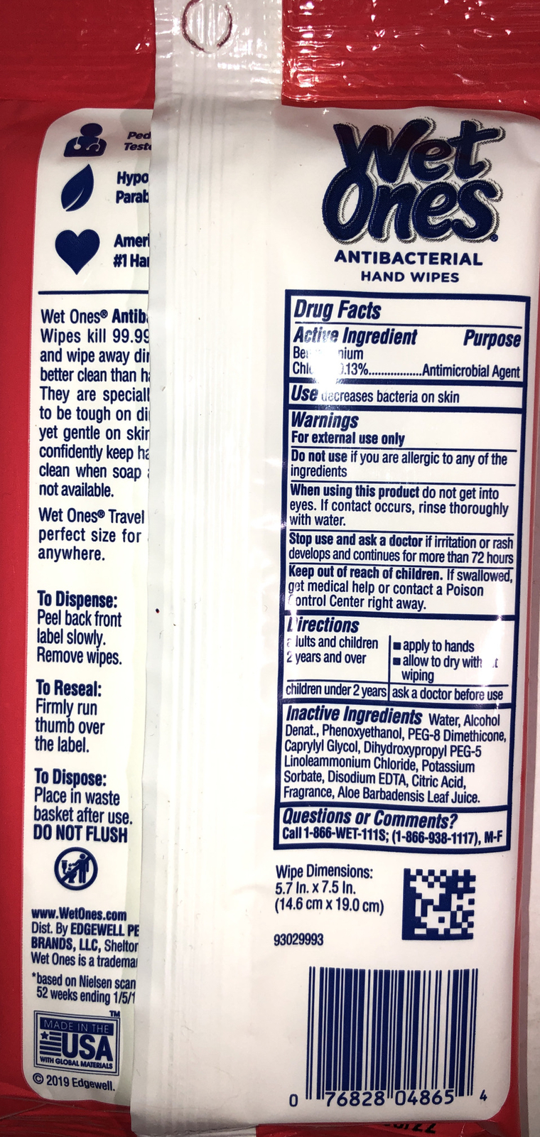 Wet Ones Hand Wipes 20 pcs pk New Ship24HRS